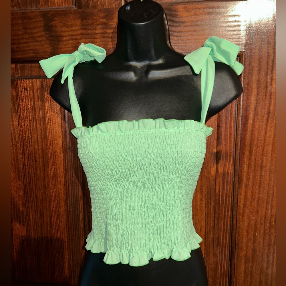 Bright green tube top